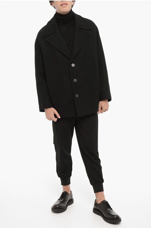 Otoño-Invierno, Origen preferencial UE (FTA/TCA), Negro, Botones, Mangas con botones, Manga larga, 2 bolsillos, Bolsillo interior, Forrado, Chaqueta de abotonadura sencilla, Hecho en Italia, Bolsillo de ojal, Cierre delantero, HALLO-WEEK, Look festivo, Corte oversize