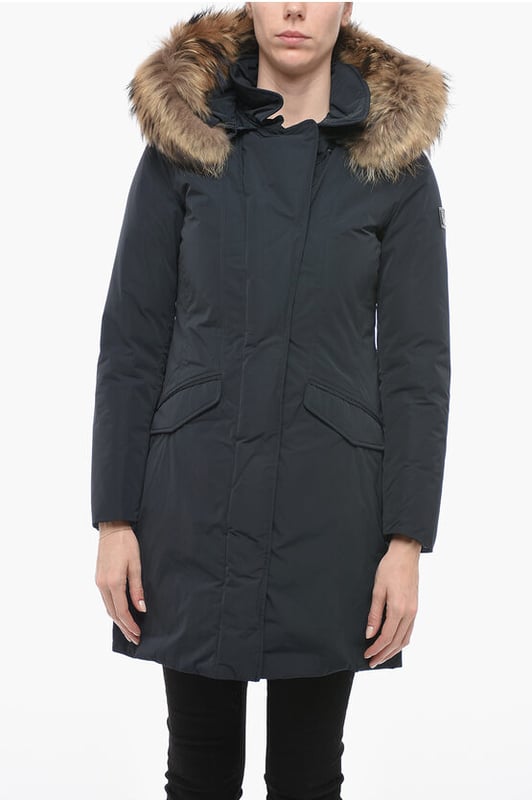 Herfst-winter, blauw, 2 zakken, gewatteerde voering, capuchon, zakken met knopen