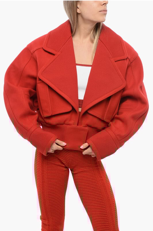 Primavera-Verano, Rojo, Botones, Cintura elástica, Bajo elástico, Mangas largas, Forrado, 2 bolsillos, Chaqueta sencilla, Fabricado en Francia, Bolsillo de parche, Bolsillo con solapa, Cierre delantero
