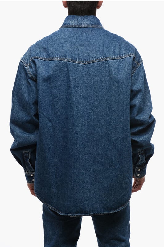 Botones, Mangas con botones, Algodón denim, 2 bolsillos, Hecho en Italia, Cierre frontal, Casual, Primavera-Verano, Azul, Mangas largas, Denim Rules
