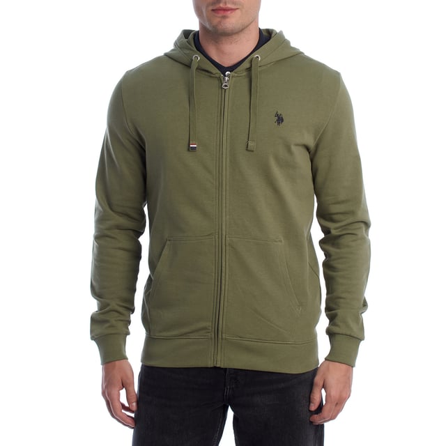 Designed for those who value functionality without sacrificing style, this US Polo Assn. zip-up hoodie combines comfort, contemporary design, and sporting heritage. Ideal for casual looks or light workouts, it adapts to the pace of everyday life with a timeless aesthetic.

 Details:
 - Full zip front closure.
 - Hood with adjustable contrasting drawstring.
 - Round neck.
 - Functional kangaroo pockets.
 - US Polo Assn. logo embroidered on the chest.
 - Soft and stretchy fabric, ideal for everyday use.
 - Ribbed cuffs and waistband.
 - Matching visible seams.

 At US Polo Assn., every garment reflects the authentic spirit of the sport of polo. This men's sweatshirt represents our commitment to quality, comfort, and classic style reinvented for the modern man.
 Composition: 100% Cotton
 Care:
Wash at maximum temperature 30º.
 Iron at low temperature.
 Do not use bleach.
 Do not use a dryer.
 Do not dry clean.