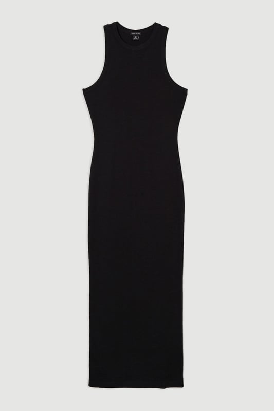 Compact Jersey Ribbed Sleeveless Maxi Dress