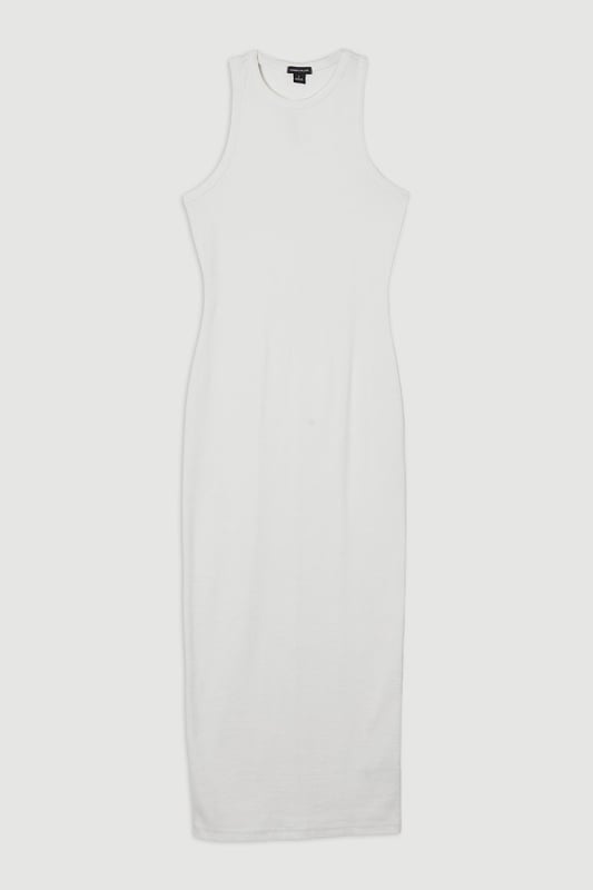 Compact Jersey Ribbed Sleeveless Maxi Dress