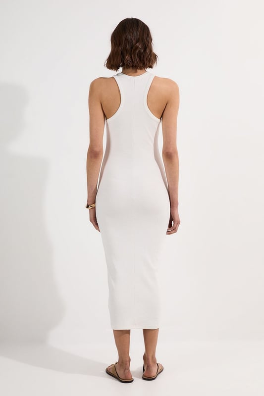 Compact Jersey Ribbed Sleeveless Maxi Dress