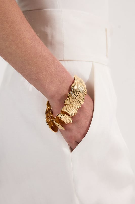 Gold Shell Statement Bracelet