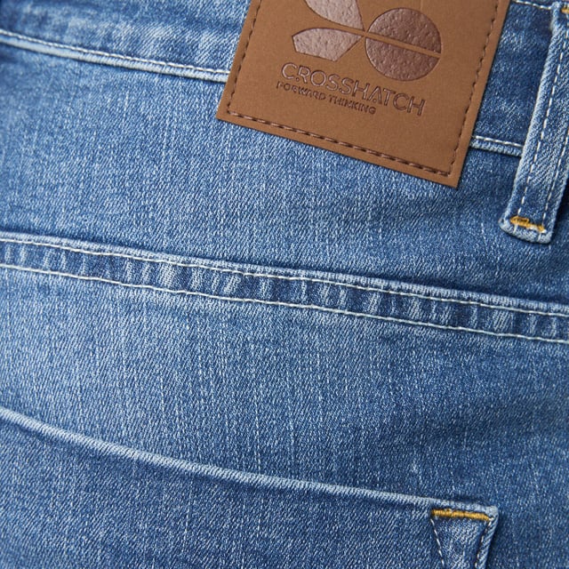 Mens Crosshatch Riptrey Abraised Denim Shorts in mid wash- 5-pocket construction- Zip fly and button fastening- Ripped and distressed detailing.- 100% Cotton.  Machine washable- Ref: CH2R121868MWSTK1