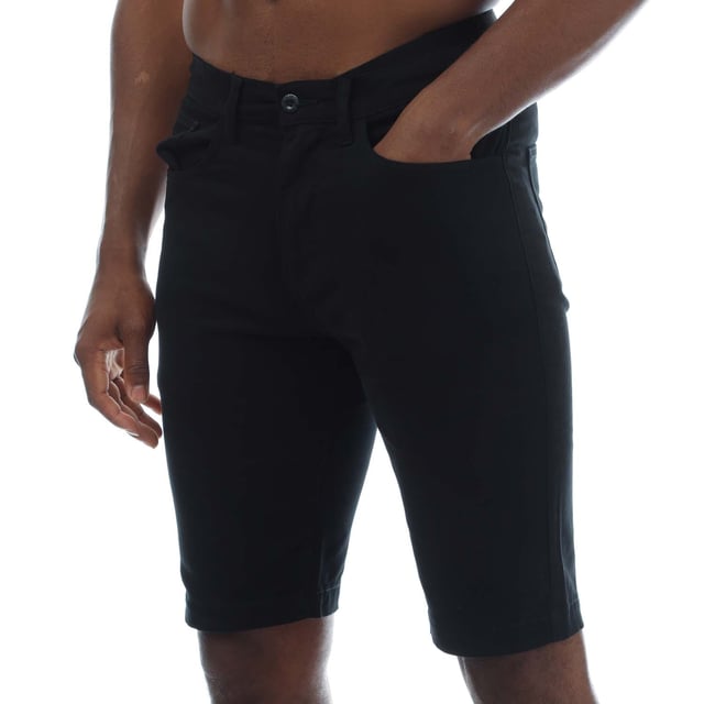 Mens Duck and Cover Franztown Shorts in black.- Zip fly and button fastening.- 5 pocket design.- Lightweight canvas waistband.- Regular fit.- 98% Cotton  2% Elastane.  Machine washable.  - Ref: DC2R124072BLK