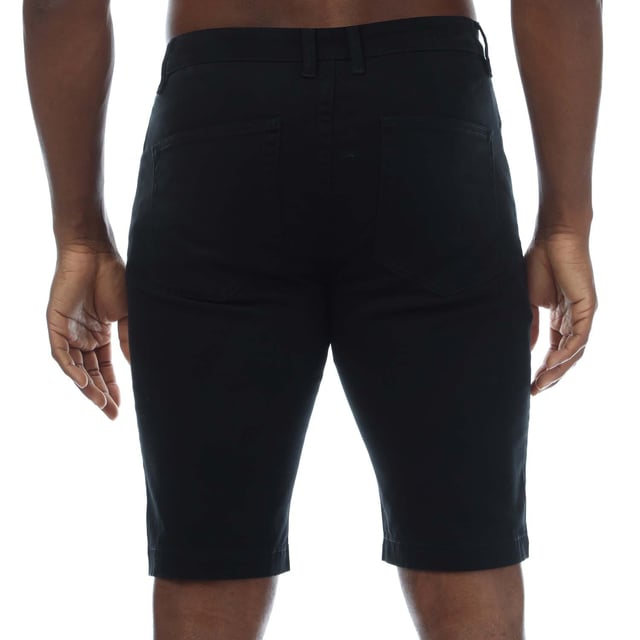 Mens Duck and Cover Franztown Shorts in black.- Zip fly and button fastening.- 5 pocket design.- Lightweight canvas waistband.- Regular fit.- 98% Cotton  2% Elastane.  Machine washable.  - Ref: DC2R124072BLK
