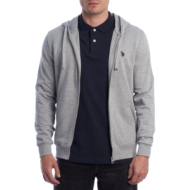 Designed for those who value functionality without sacrificing style, this US Polo Assn. zip-up hoodie combines comfort, contemporary design, and sporting heritage. Ideal for casual looks or light workouts, it adapts to the pace of everyday life with a timeless aesthetic.

 Details:
 - Full zip front closure.
 - Hood with adjustable contrasting drawstring.
 - Round neck.
 - Functional kangaroo pockets.
 - US Polo Assn. logo embroidered on the chest.
 - Soft and stretchy fabric, ideal for everyday use.
 - Ribbed cuffs and waistband.
 - Matching visible seams.

 At US Polo Assn., every garment reflects the authentic spirit of the sport of polo. This men's sweatshirt represents our commitment to quality, comfort, and classic style reinvented for the modern man.
 Composition: 100% Cotton
 Care:
Wash at maximum temperature 30º.
 Iron at low temperature.
 Do not use bleach.
 Do not use a dryer.
 Do not dry clean.