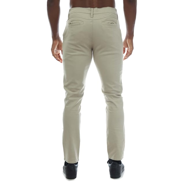 Mens Duck and Cover Moretor Chino Pants in stone.- Zip fly and button fastening.- Front slant pockets and inner coin pocket with tonal rubber print logo.- Rear welt pockets- Slim fit.- 98% Cotton  2% Elastane.  Machine washable.  - Ref: DC2B121588STN