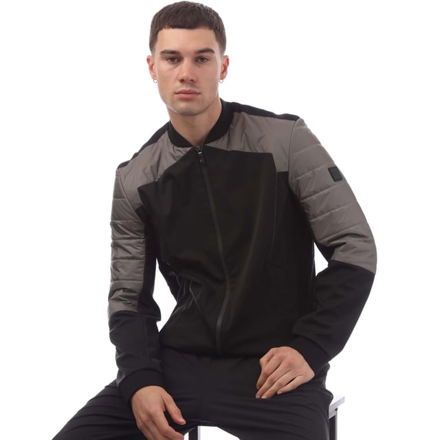 light jacket with bomber collar - partly padded - sustainable padding - partly lined - reflective details