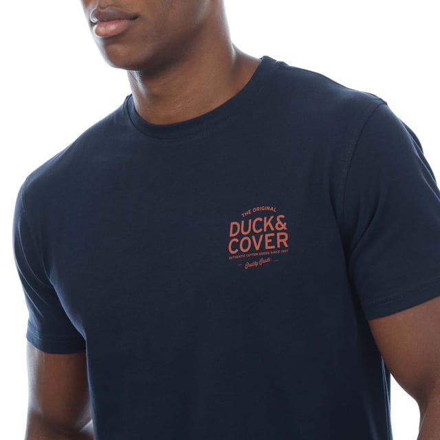 Mens Duck and Cover Cheymore 5 Pack T-Shirts.- Comprises one x beige  grey marl  navy  khaki and white cotton t-shirt.- Ribbed crew neck.- Short sleeves.- Assorted Duck and Cover graphics printed to front.- 100% Cotton.  Machine washable.  - Ref: DC2A123452ASPlease note this style is sold as a set.  Returns will only be accepted if both items are returned together.