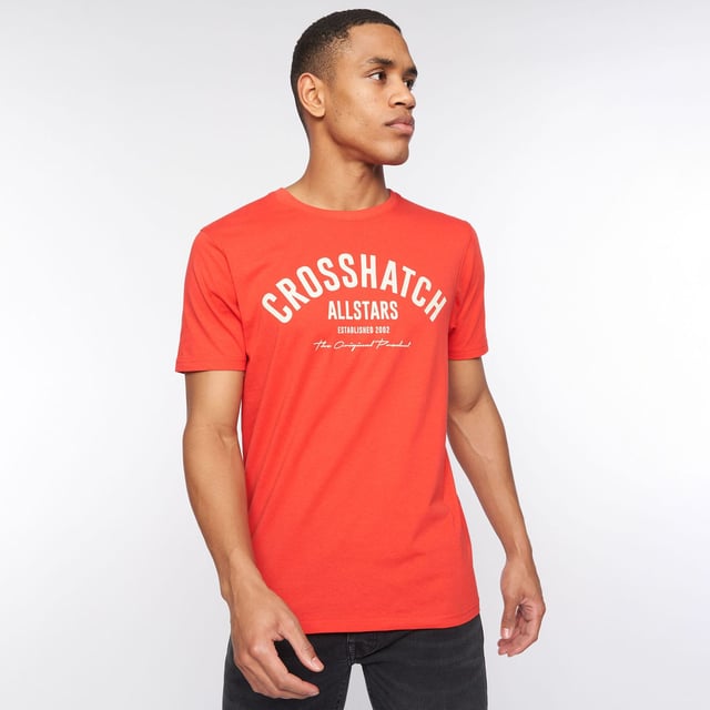 Mens Crosshatch Weymouth 5 Pack T-ShirtsCelebrate the elegance of these five men's cotton tees  tailored for both comfort and refinement. Each tee boasts a seamlessly integrated inner back neck tape and showcases a distinguished graphic print on the chest  embodying a fusion of timeless style and relaxed sophistication.- Ribbed crew neck- Short sleeves- 100% Cotton.  Machine washable.- Ref: CH2A123006ASSTK