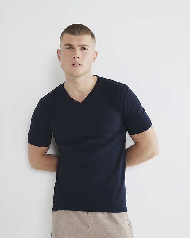 Pack of 3, Muscle fit, Multi coloured, V Neck, Short Sleeves
