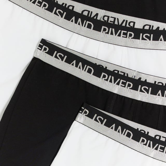 Multipack of 4, RI elasticated waistband, Black and White Trunks