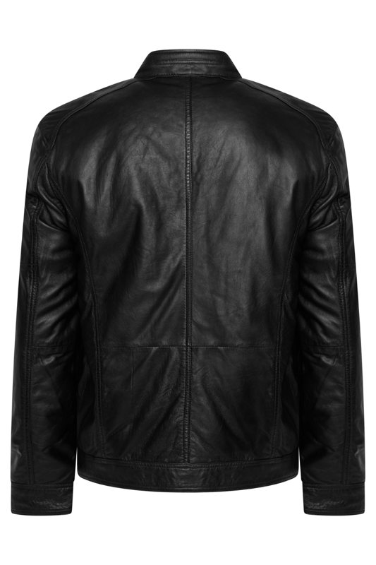 A timeless classic that only gets better with age. Crafted from premium real leather, this Barneys Originals biker jacket is a true wardrobe essential. Featuring a clean collar tab detail, sharp silver hardware, and a sleek silhouette, this jacket brings effortless edge to any outfit.

The buttery-soft leather molds to your shape over time, making it uniquely yours with every wear. Designed to outlast trends and seasons, this is an investment piece you'll reach for year after year.

Key Features:
– 100% real leather
– Classic biker cut with collar tab
– High-shine silver hardware