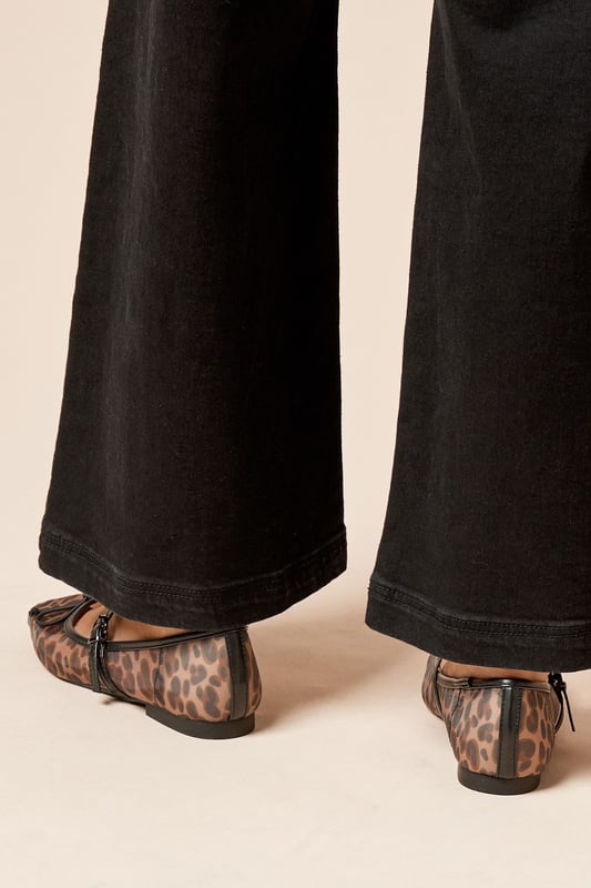 Faith: Gracelynn Leopard Mesh Mary Jane Ballet Pumps