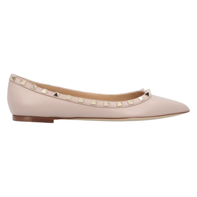 - Gold-tone signature Rockstud embellishment
- Classic pointed toe design, crafted from premium Italian leather in a soft pink hue
- Slip-on style for easy wear
- Material: UPPER: CALF LEATHER - LAMBSKIN LEATHER; OUTSOLE: CALF LEATHER; LINING SHOE: GOAT SKIN
- Made in: IT