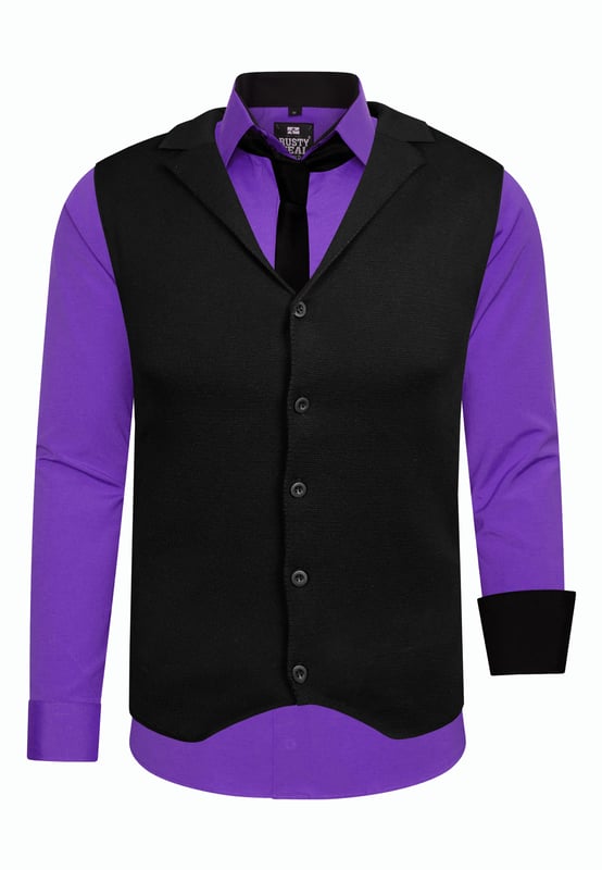 Rusty Neal Men's Shirt/Vest/Tie Set
Fit: Slim Fit
Material Shirt: 60% Cotton, 37% Polyester, 3% Elastane
Material Weste: 50% Cotton, 50% Polyacryl
Material Tie: 100% Polyester
Weight: 800g
Country of Manufacture: Turkey
Collar Style: Kent Collar
 
SATISFACTION GUARANTEE: Buying from us is risk-free, as we accept returns without justification and will refund within a reasonable time. Our company philosophy remains: "The customer is king." Our goal is to always offer the best possible service. Headquartered in: Germany.
MANUFACTURE/PRODUCTION: As founders and manufacturers, we design and produce our products independently from start to finish as a family business, thus guaranteeing quality and optimal value for money. Manufactured under fair working conditions with high-quality materials that have been carefully processed (no chemical odor). Timeless design from the country of origin: Turkey.
FIT: Made from a high-quality and supple cotton blend, this shirt guarantees a perfectly comfortable fit with a feel-good factor. Our model is 1.85 m tall and weighs over 80 kg and wears size M (Medium). Adapted to the European market, we offer this shirt in the following fit: Slim Fit.
OCCASION: Whether spring/summer or fall/winter, this all-round shirt is always comfortable to wear. It won't scratch thanks to high-quality materials and workmanship. The timeless yet modern design guarantees a stylish appearance, whether in the office or for business meetings, casual afternoons, or as a great accent at parties or other events.
MACHINE WASHABLE: Thanks to the high-quality workmanship of the materials, there will be no color loss after washing, and shrinkage of the shirt is no longer an issue! Quality that stands the test of time, even after countless washes!