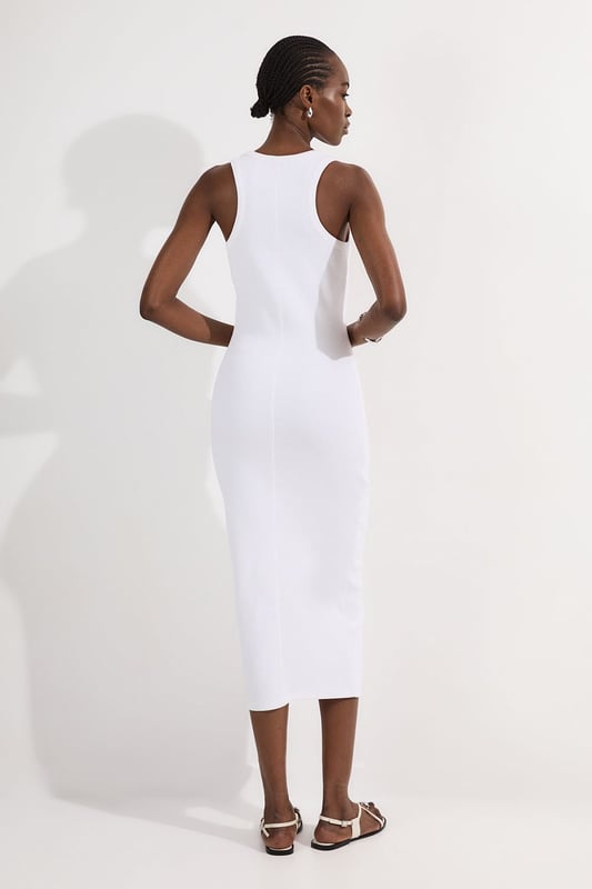 Petite Compact Jersey Rib Racer Maxi Dress