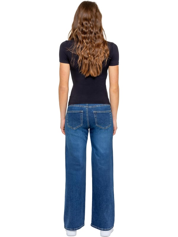 Embrace effortless style and comfort with the Enzo Women's Wide Leg Jeans. Designed with a flattering high-rise waist and a regular fit, these jeans offer a timeless silhouette that complements any look. Crafted from stretch fabric, they provide flexibility and ease of movement throughout your day. The classic 5-pocket design adds practicality, while the zip fly fastening ensures a secure fit.