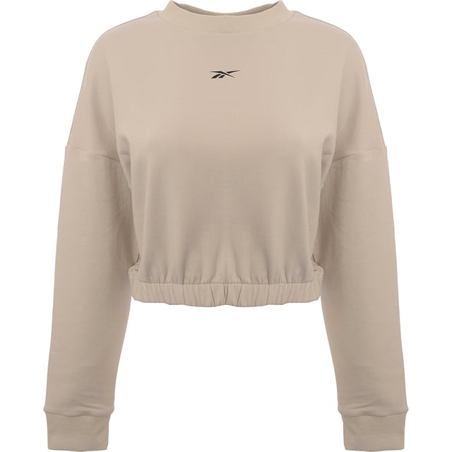 81% Cotton, 11% Polyester, 8% Elastane, Rib: 95% Cotton, 5% Elastane. Reebok Womens Training Dreamblend Cropped Sweat In Cream