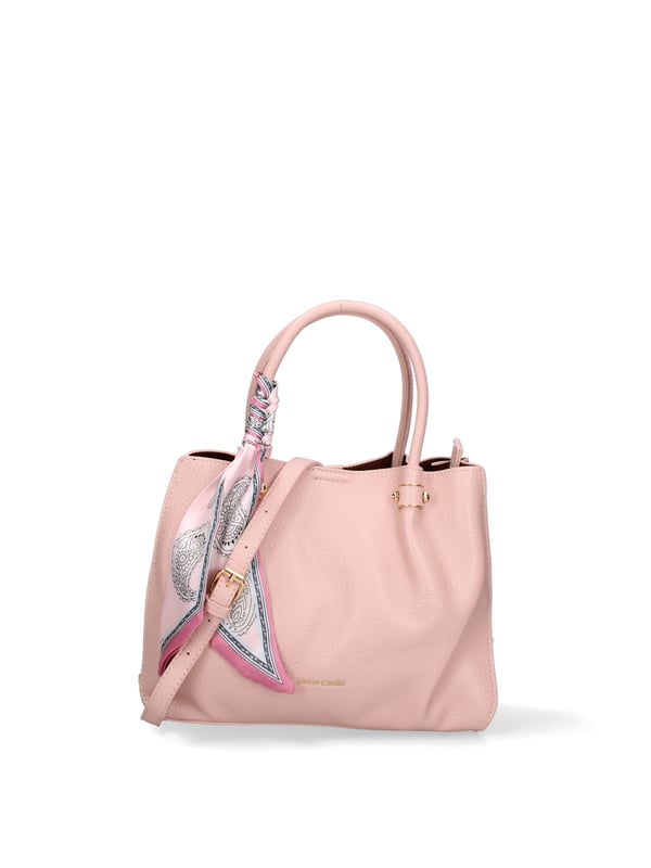 Dameshandtas met magnetische knoopsluiting. met binnenzakken met ritssluiting. afwezige externe zakken. verstelbare en afneembare schouderband. in PU-handvat. twee binnenvakken.  extern materiaal. 100% polyester binnenkant. Afmetingen: 26x21x9 cm. Modeproduct