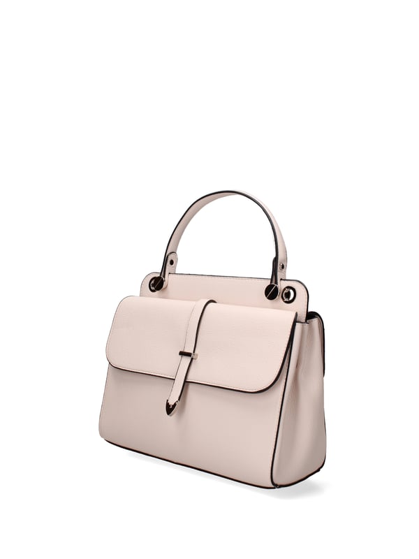Bolso de mujer. El cierre es con botón magnético. Los bolsillos internos tienen cremallera. Los bolsillos externos están ausentes. La correa para el hombro es ajustable y extraíble. El mango está fabricado en PU. Hay un compartimento interno. El material externo es 100%PU. Internamente es 100% Poliéster. Medidas: 27,5x23x10 cm. Producto de moda