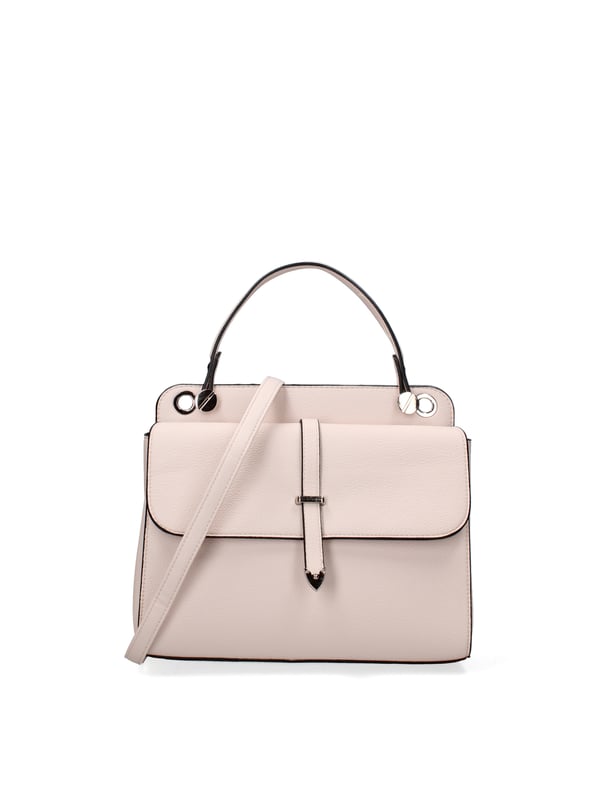 Bolso de mujer. El cierre es con botón magnético. Los bolsillos internos tienen cremallera. Los bolsillos externos están ausentes. La correa para el hombro es ajustable y extraíble. El mango está fabricado en PU. Hay un compartimento interno. El material externo es 100%PU. Internamente es 100% Poliéster. Medidas: 27,5x23x10 cm. Producto de moda