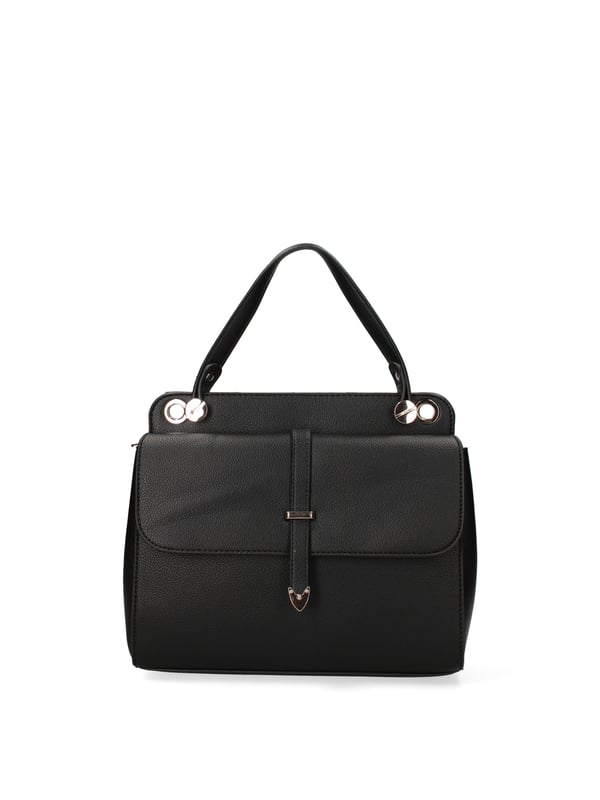 Bolso de mujer. El cierre es con botón magnético. Los bolsillos internos tienen cremallera. Los bolsillos externos están ausentes. La correa para el hombro es ajustable y extraíble. El mango está fabricado en PU. Hay un compartimento interno. El material externo es 100%PU. Internamente es 100% Poliéster. Medidas: 27,5x23x10 cm. Producto de moda