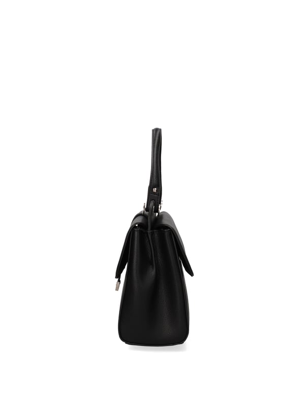 Bolso de mujer. El cierre es con botón magnético. Los bolsillos internos tienen cremallera. Los bolsillos externos están ausentes. La correa para el hombro es ajustable y extraíble. El mango está fabricado en PU. Hay un compartimento interno. El material externo es 100%PU. Internamente es 100% Poliéster. Medidas: 27,5x23x10 cm. Producto de moda