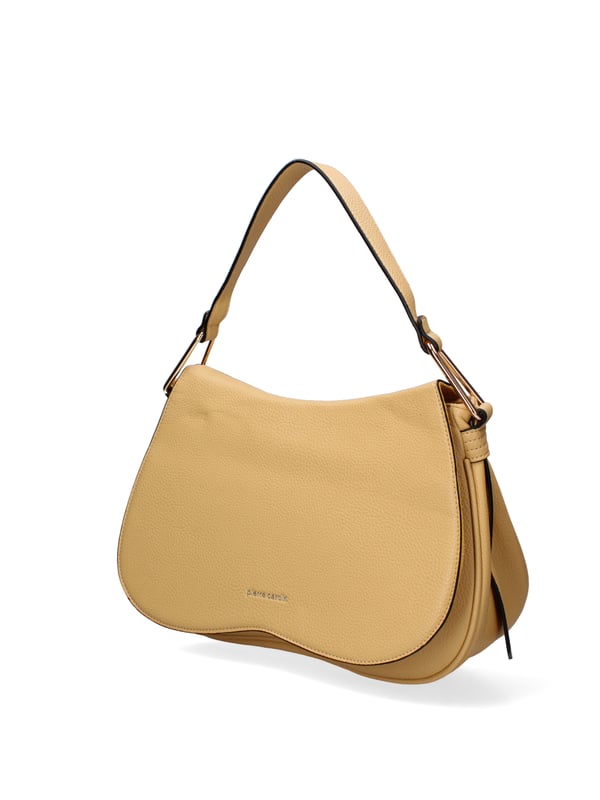 Bolso bandolera para mujer. El cierre es con botón magnético. Los bolsillos internos tienen cremallera. Los bolsillos externos están ausentes. La correa para el hombro es ajustable y extraíble. El mango está fabricado en PU. Hay un compartimento interno. El material externo es 100%PU. Internamente es 100% Poliéster. Medidas: 35,5x23x12 cm. Producto de moda