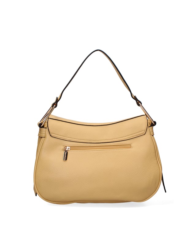 Bolso bandolera para mujer. El cierre es con botón magnético. Los bolsillos internos tienen cremallera. Los bolsillos externos están ausentes. La correa para el hombro es ajustable y extraíble. El mango está fabricado en PU. Hay un compartimento interno. El material externo es 100%PU. Internamente es 100% Poliéster. Medidas: 35,5x23x12 cm. Producto de moda