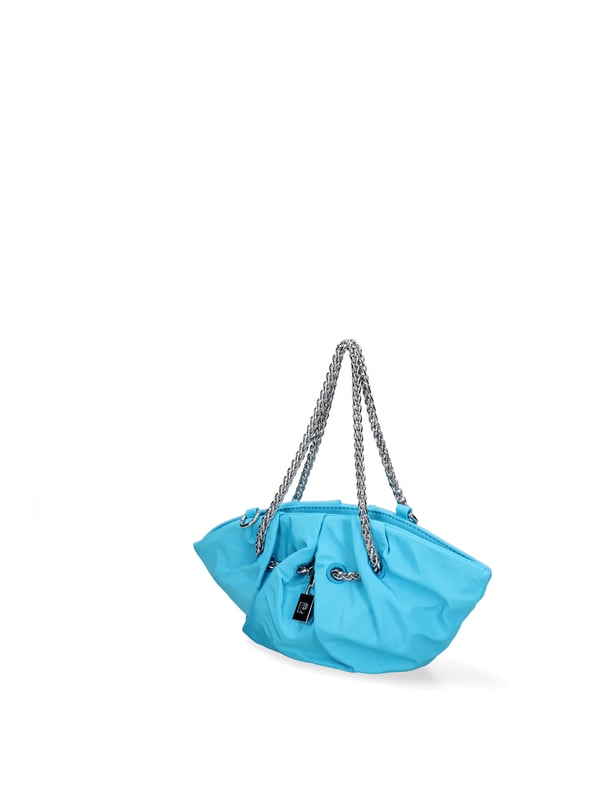 Bolso bandolera para mujer. El cierre es rápido. Los bolsillos internos son uno con cremallera. Los bolsillos externos están ausentes. La bandolera es extraíble en cadena. El mango es de cadena. Hay un compartimento interno. El material externo es 100%PU. Internamente es 100% Poliéster. Medidas: 30x16x8 cm. Producto de moda