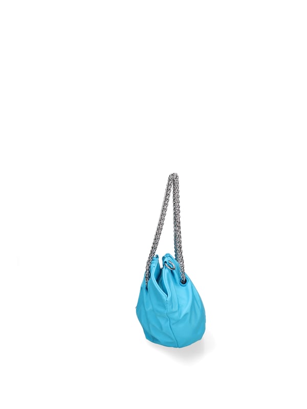 Bolso bandolera para mujer. El cierre es rápido. Los bolsillos internos son uno con cremallera. Los bolsillos externos están ausentes. La bandolera es extraíble en cadena. El mango es de cadena. Hay un compartimento interno. El material externo es 100%PU. Internamente es 100% Poliéster. Medidas: 30x16x8 cm. Producto de moda