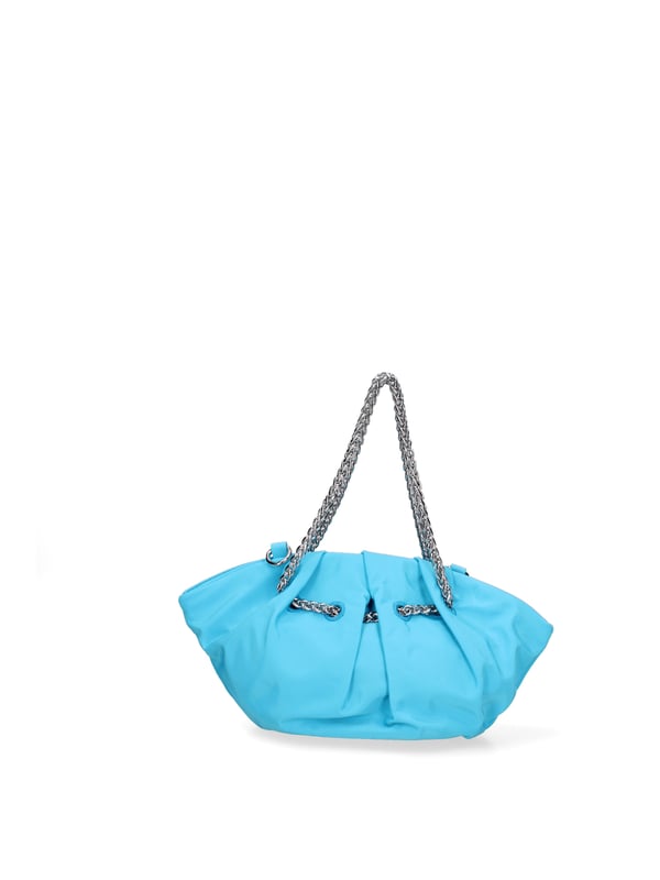 Bolso bandolera para mujer. El cierre es rápido. Los bolsillos internos son uno con cremallera. Los bolsillos externos están ausentes. La bandolera es extraíble en cadena. El mango es de cadena. Hay un compartimento interno. El material externo es 100%PU. Internamente es 100% Poliéster. Medidas: 30x16x8 cm. Producto de moda