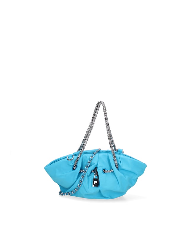 Bolso bandolera para mujer. El cierre es rápido. Los bolsillos internos son uno con cremallera. Los bolsillos externos están ausentes. La bandolera es extraíble en cadena. El mango es de cadena. Hay un compartimento interno. El material externo es 100%PU. Internamente es 100% Poliéster. Medidas: 30x16x8 cm. Producto de moda