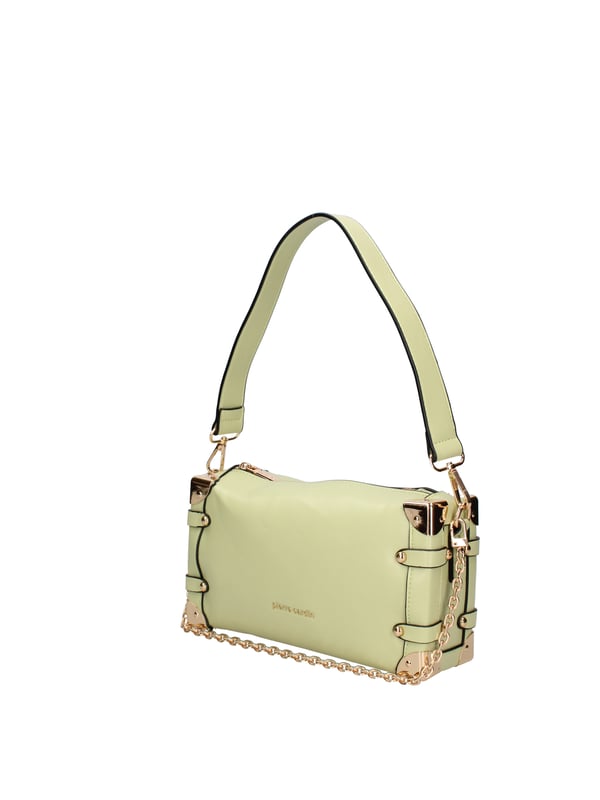 Bolso bandolera para mujer. El cierre es con cremallera. Los bolsillos internos son uno con cremallera. Los bolsillos externos están ausentes. La bandolera es extraíble en cadena. El mango está fabricado en PU. Hay un compartimento interno. El material externo es 100%PU. Internamente es 100% Poliéster. Medidas: 23x13x7 cm. Producto de moda