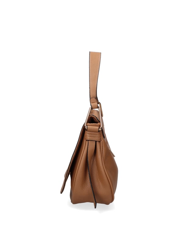 Bolso bandolera para mujer. El cierre es con botón magnético. Los bolsillos internos tienen cremallera. Los bolsillos externos están ausentes. La correa para el hombro es ajustable y extraíble. El mango está fabricado en PU. Hay un compartimento interno. El material externo es 100%PU. Internamente es 100% Poliéster. Medidas: 35,5x23x12 cm. Producto de moda