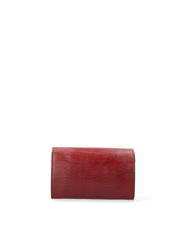 Crossbodytas voor dames met draaisluiting. één met binnenzakken met ritssluiting. afwezige externe zakken. afneembaar op kettingschouderband. ontbrekend handvat. twee binnenvakken.  extern materiaal. gevoerd met 70% katoen - 30% polyester binnenkant. Afmetingen: 23x13x5 cm. Gemaakt in Italië
