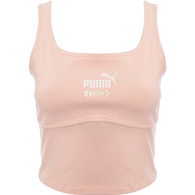 Puma Womens Queen Structured Bralette In Pink Elevate your comfort and style with the Puma Queen Structured Bralette. This chic bralette comes in a soft pastel pink color, perfect for a fresh and trendy look. Made from a blend of 95% cotton and 5% elastane, it offers a comfortable and stretchy fit. The structured design provides support while maintaining a sleek silhouette. Whether you?re layering it under your favorite top or wearing it on its own, the Puma Queen Structured Bralette is your go-to choice for a stylish and comfortable outfit.