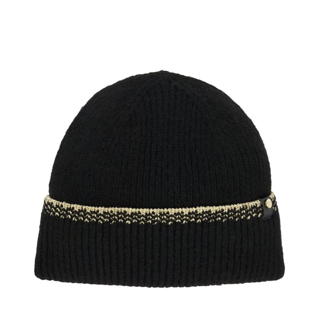 Adorned with a delicate metallic trim detail, Fujio is a beanie hat that you'll want to keep close at hand. With a textured ribbed finish, it's a cold-weather accessory that adds style and warmth to your everyday look.