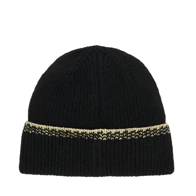 Adorned with a delicate metallic trim detail, Fujio is a beanie hat that you'll want to keep close at hand. With a textured ribbed finish, it's a cold-weather accessory that adds style and warmth to your everyday look.