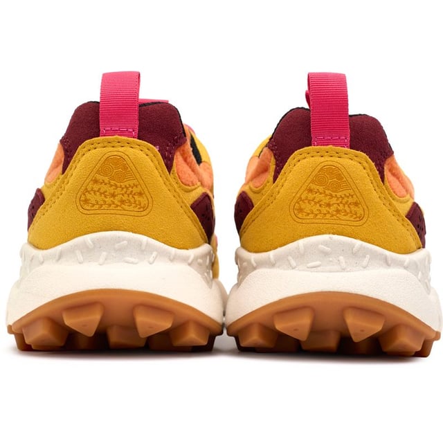 Add some pep to your sporty looks with these unmissable, unusual trainers Yamano 3 from Flower Mountain. The running-style sneaker has a super soft suede and nylon upper and a funky, chunky sole. The intricate stitching, beautiful multicolour design and woven details make for a snug fit and fabulous, unique look.
