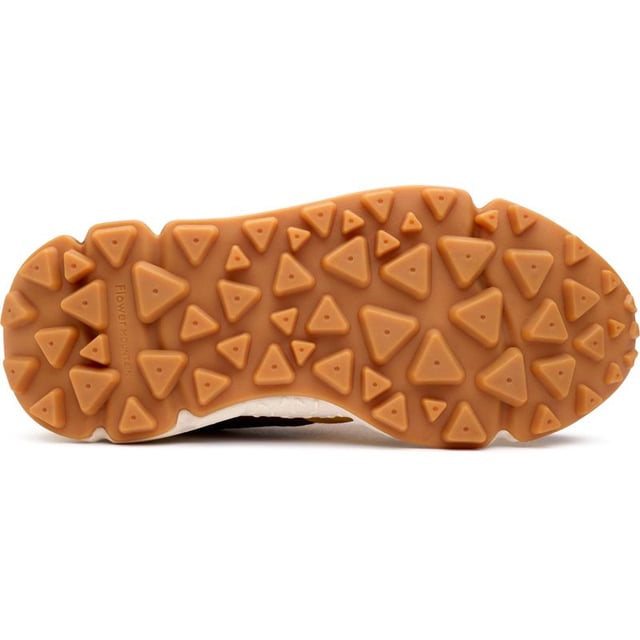 Add some pep to your sporty looks with these unmissable, unusual trainers Yamano 3 from Flower Mountain. The running-style sneaker has a super soft suede and nylon upper and a funky, chunky sole. The intricate stitching, beautiful multicolour design and woven details make for a snug fit and fabulous, unique look.