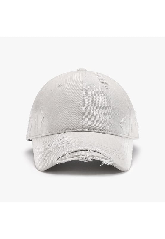 Product: Distressed Adjustable Cotton Hat
  Gender: Women
  Pieces: 1
  piece
  Material: Cotton
  Imported
  One Size: Height 5.1 in Brim 2.8 in Circumference 22
  24.4 in
