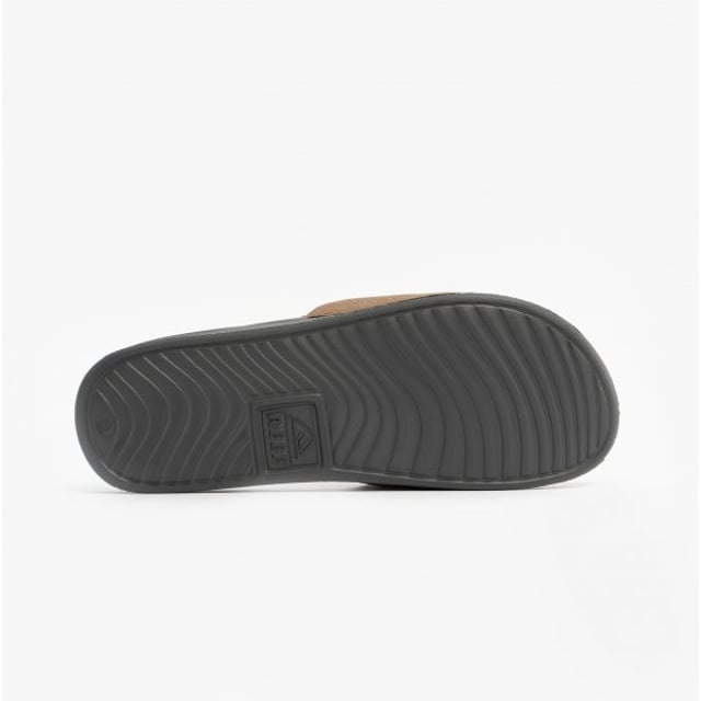 These men's slip-on sliders feature faux leather uppers, breathable synthetic lining, and rubber soles for comfort and durability, ideal for casual wear