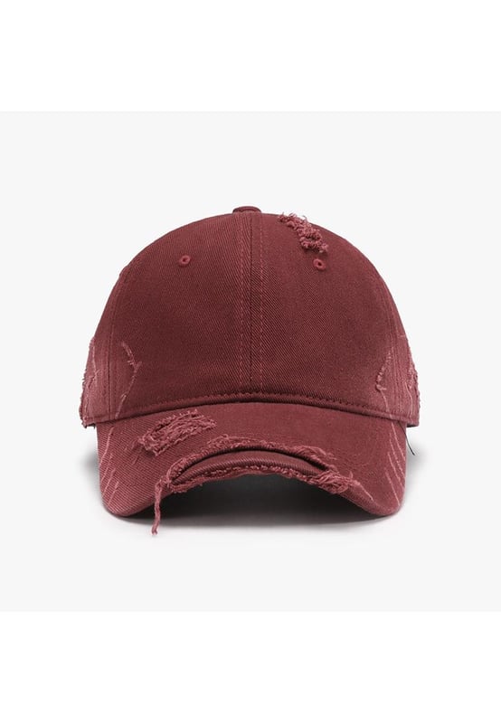 Product: Distressed Adjustable Cotton Hat
  Gender: Women
  Pieces: 1
  piece
  Material: Cotton
  Imported
  One Size: Height 5.1 in Brim 2.8 in Circumference 22
  24.4 in