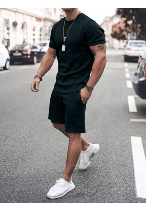 Basic style
  Number of pieces: Two
  piece
  Slightly stretchy
  Material composition: 80% polyester 20% cotton
  Care instructions: Machine wash cold. Tumble dry low.
  Imported