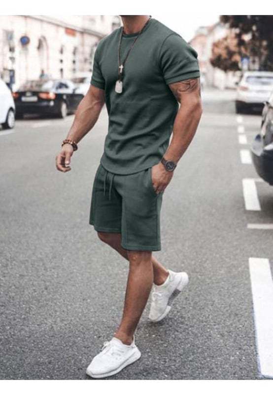 Basic style
  Number of pieces: Two
  piece
  Slightly stretchy
  Material composition: 80% polyester 20% cotton
  Care instructions: Machine wash cold. Tumble dry low.
  Imported